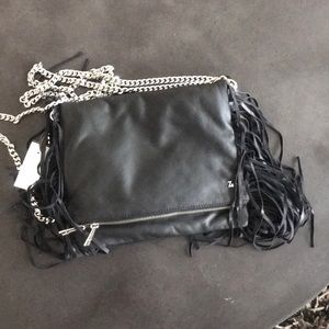 Black bag with fringe on the side new